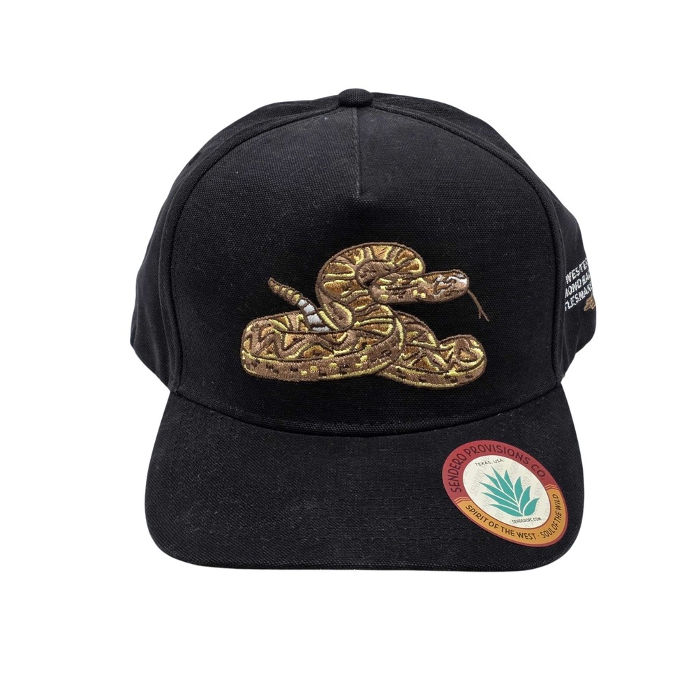 Sendero Provisions Co Western Diamondback Rattlesnake Snapback Hat Cap Black New